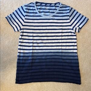 J. Crew Navy and Light Blue Striped Tee